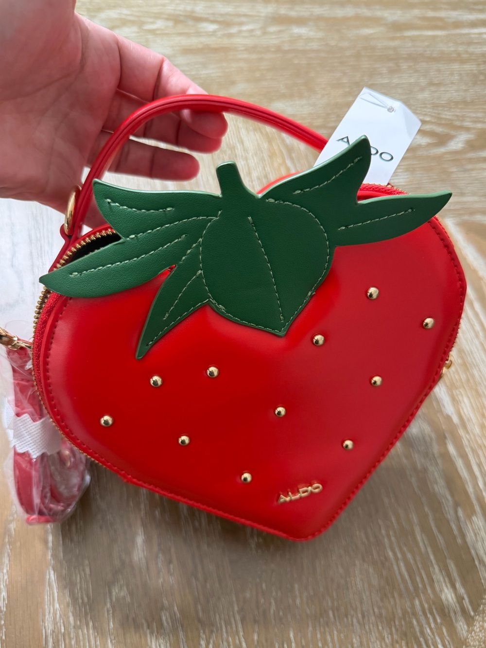 ALDO Red Strawberry Heart Shape Crossbody Bag